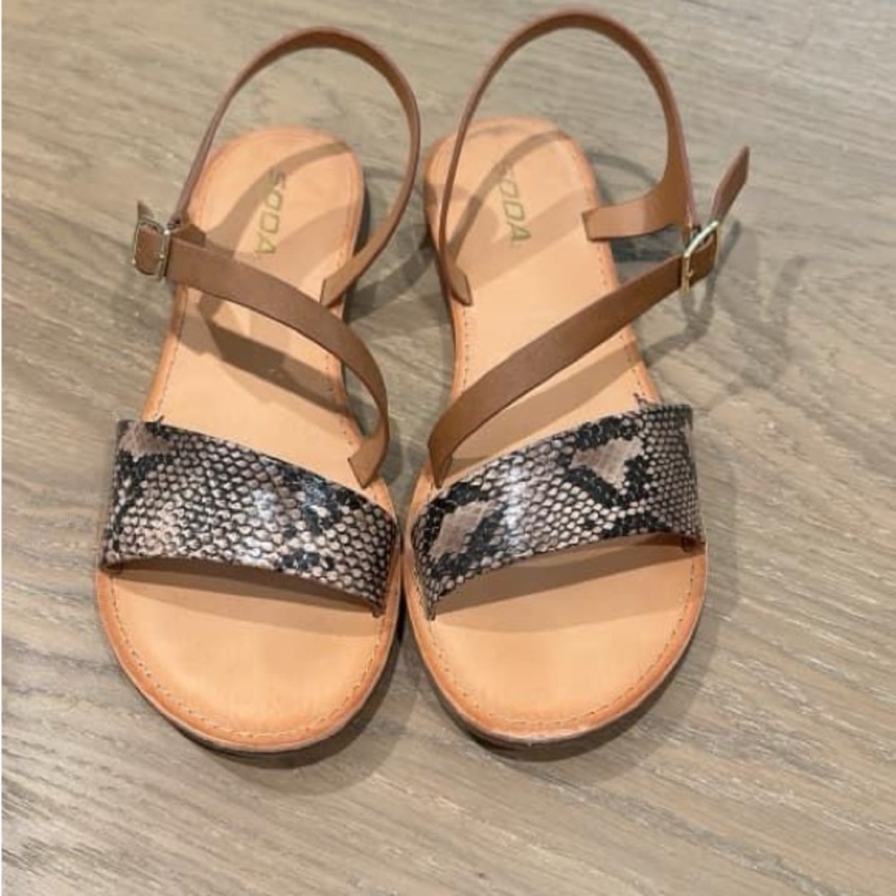 Ladies soda brand sandals.